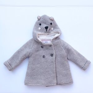 Zara BabyGirl Grey Knitted Jacket Coat 12-18M